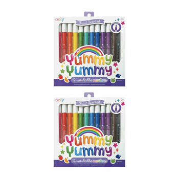 2x 12pc Ooly Markers Yummy-Yummy Fruit Scented Washable Art Craft Set 3y+