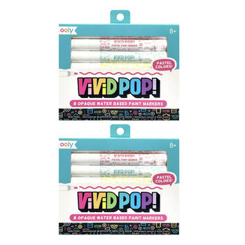 2x 8pc Ooly Markers ViViD POP Paint Pastel Water-Based Acrylic Kids Art 8y+