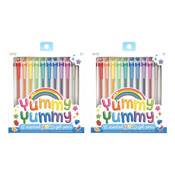 2x 12pc Ooly Yummy-Yummy Glitter Scented Gel Pens Fruity Scents Set 3y+