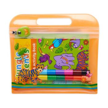 Ooly Mini Traveller Kit Jungle Friends Kids Colouring & Activity Set 6y+