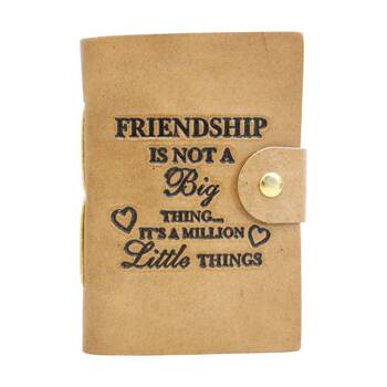 LVD Brown Leather Friendship Writing Notebook Journal 9x13.5cm