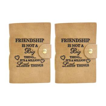 2PK LVD Brown Leather Friendship Writing Notebook Journal 9x13.5cm