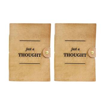 2PK LVD Brown Leather Just A Thought Writing Notebook Journal 13x18cm