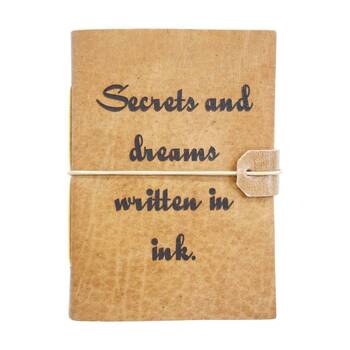 LVD Brown Leather Written In Ink Writing Notebook Journal 13x18cm