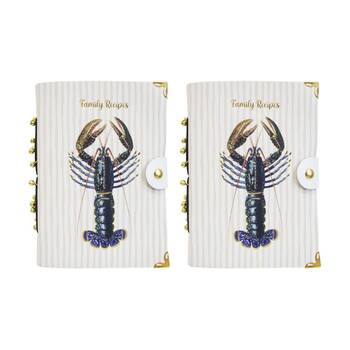 2PK LVD Leather Crayfish Family Recipes Writing Notebook Journal 13x18cm
