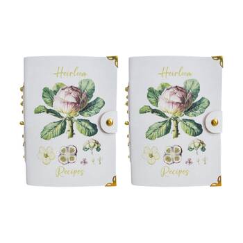 2PK LVD Leather Heirloom Recipes Writing Notebook Journal 13x18cm