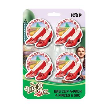 4pc Icup Inc Wizard Of Oz Theres No Place Like Home Ruby Slippers Bag Clips Red