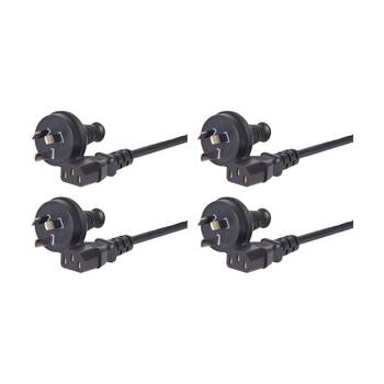 4PK Comsol 3PIN AU/NZ Male To IEC-C13 Female Mains Fully Moulded Power Cable 1m