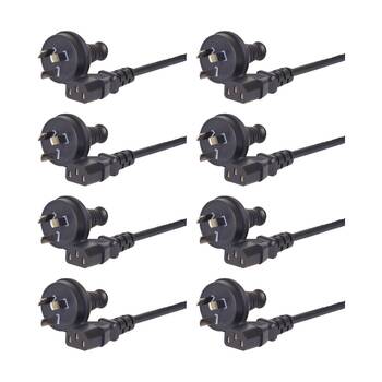 8PK Comsol 3PIN AU/NZ Male To IEC-C13 Female Mains Fully Moulded Power Cable 2m