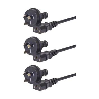 3PK Comsol 3PIN AU/NZ Male To IEC-C13 Female Mains Fully Moulded Power Cable 3m