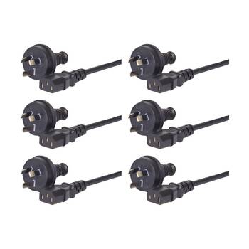 6PK Comsol 3PIN AU/NZ Male To IEC-C13 Female Mains Fully Moulded Power Cable 3m