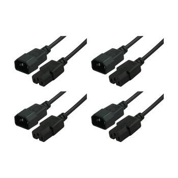 4PK Comsol IEC-C14 Male To IEC-C15 Female Socket High Temperature Power Cable 1m