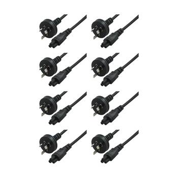 8PK Comsol 3PIN AUS Male to C5 Female Clover Leaf Power Cable 2M Black