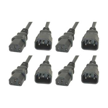 4PK Comsol IEC-C13 Female to IEC-C14 Male Power Extension Cable 2M Grey