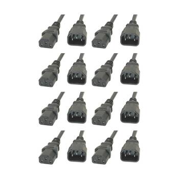 8PK Comsol IEC-C13 Female to IEC-C14 Male Power Extension Cable 2M Grey