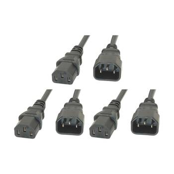 3PK Comsol IEC-C13 Female to IEC-C14 Male Power Extension Cable 3M Grey