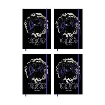 4PK How To Train Your Dragon 2026 Black Planner Yearly Diary Notebook A5 21x16cm