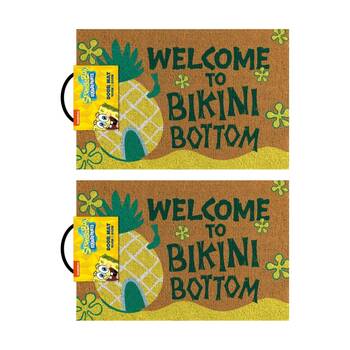 2PK Spongebob Welcome to Bikini Bottom 100% Cior Home Doormat 60x40cm
