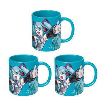 3PK Hatsune Miku Ceramic Hot & Cold Coffee Drinking Mug Blue Coloured