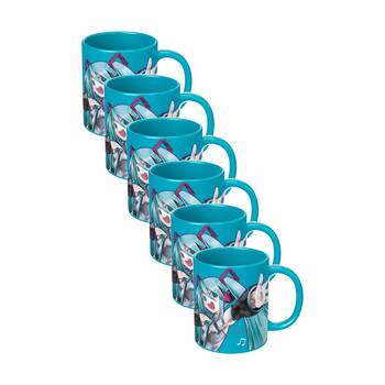 6PK Hatsune Miku Ceramic Hot & Cold Coffee Drinking Mug Blue Coloured