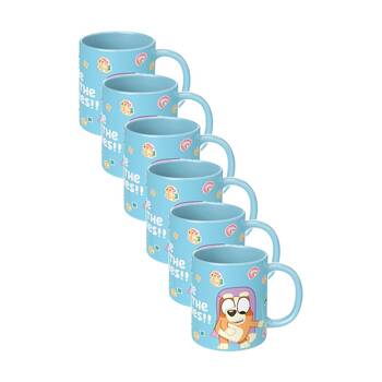 6PK Bluey Here Come The Grannies Ceramic Coffee Drinking Mug Blue