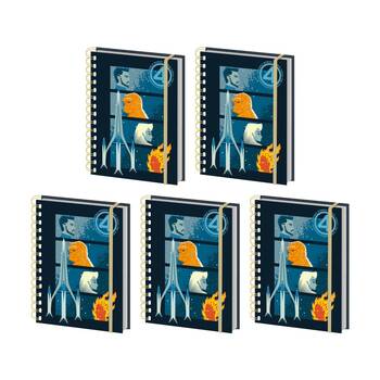 5PK Marvel MCU The Fantastic Four Characters Grid Spiral Notebook A5 21x16cm