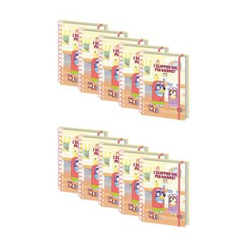10PK Bluey Grannies Wiro Spiral Kids Writing Notebook Lined A5 21x16cm