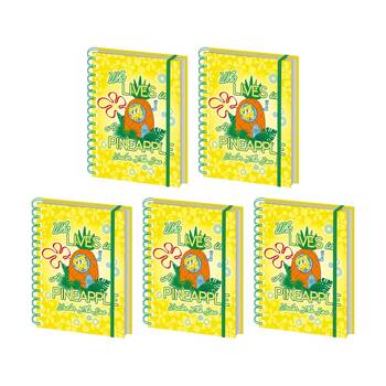 5PK Spongebob Pineapple Wiro Spiral Writing Notebook Lined Pages A5 21x16cm
