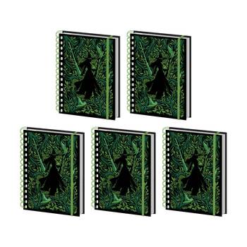 5PK Wicked 2 Elphaba Wiro Spiral Writing Notebook Lined Pages A5 21x16cm