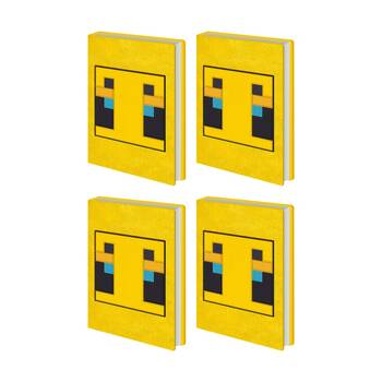 4PK Minecraft Yellow Bee Plush Notebook W/ Inner Compartment A5 21x16cm