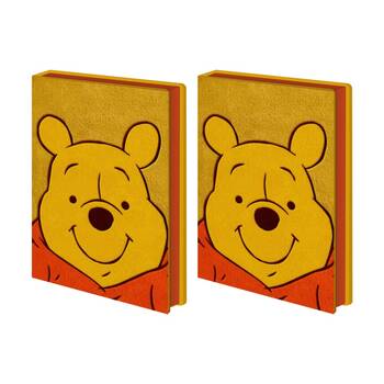 2PK Disney Winnie the Pooh Plush Notebook W/ Inner Compartment A5 21x16cm