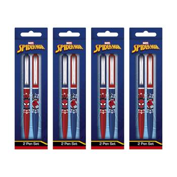4x 2pc Marvel Comics Spider-Man Web Premium Ballpoint Pen Set Click Top