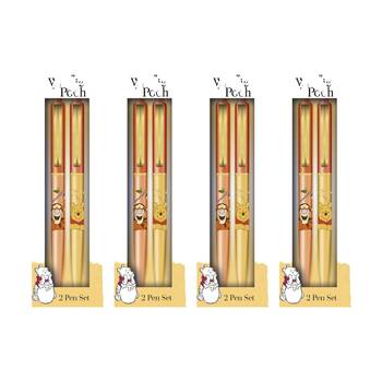 4x 2pc Disney Winnie The Pooh Characters Premium Ballpoint Pen Set Click Top