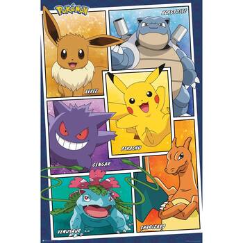 Pokemon Panels Level Up Regular Wall Poster Decoration 92x61cm