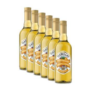 6PK Isabella's Passion Fruit Pineapple & Orange Flavoured Cordial Bottle 700ml