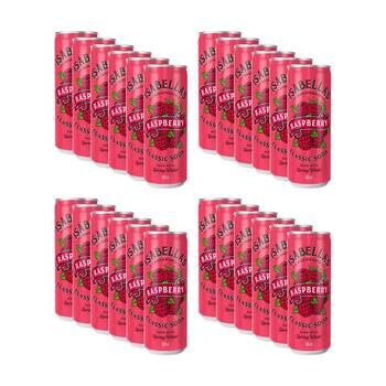24PK Isabella's Raspberry Classic Flavoured Soda Can Soft Drink 355ml