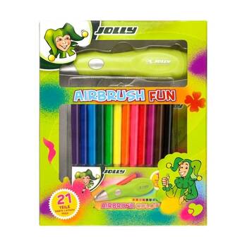 Jolly Kids Art & Craft Airbrush Set W/ Stencils USB Rechargable