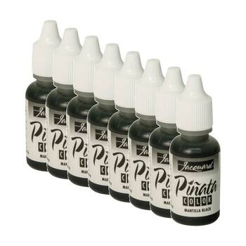 8PK Jacquard Pinata Colours 14ml Acrylic Paint Art/Craft - Mantilla Black