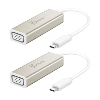 2PK J5Create USB-C To VGA DisplayPort Display Extender Adapter 1920x1200 1080p