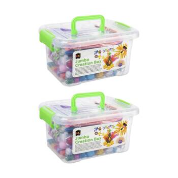 2PK Educational Colours Jumbo Creations Box of Craft Material Kids Art/Craft