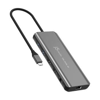 J5Create 6 Port PD USB-C Dual 4K HDMI Mini Dock W/ Gigabit Ethernet 10Gbps 100W