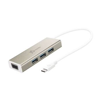 J5Create 3 Port USB-C Multi Adapters 1920x120 Aluminium