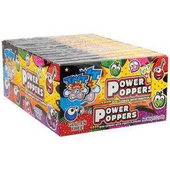 12PK TNT Power Poppers 100g Fruit Flavour Chewy Sour Lollies/Gummies