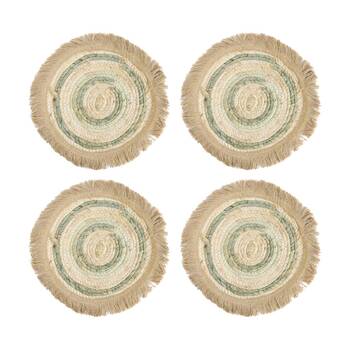4PK LVD Amazon Corn Husk/Sea Grass Kitchen Placemat 30x30cm Beige/Green/Cream