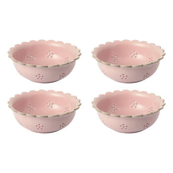 4PK Jamie Oliver Big Love Beautiful Berry Easy Draining Pink Stoneware Bowl 20cm