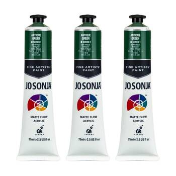 3PK Jo Sonja Acrylic Colour Series Artist Craft Paint 75mL Tube Antique Green