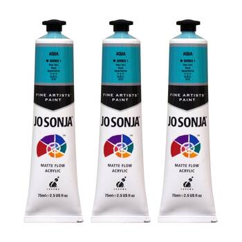 3PK Jo Sonja Acrylic Colour Series Artist Craft Paint 75mL Tube Aqua