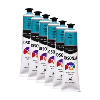 6PK Jo Sonja Acrylic Colour Series Artist Craft Paint 75mL Tube Aqua