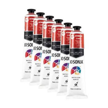 6PK Jo Sonja Acrylic Colour Series Artist Craft Paint 75mL Tube Autumn Red
