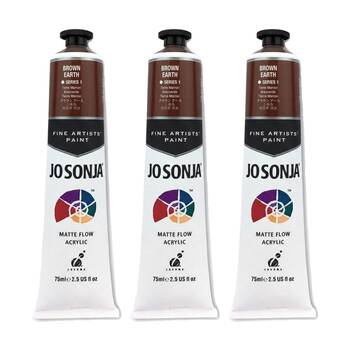 3PK Jo Sonja Acrylic Colour Series Artist Craft Paint 75mL Tube Brown Earth
